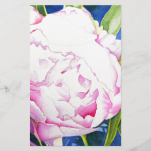 Elegantens rosa, vit klassisk blommigt med vattenf brevpapper