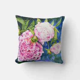 Elegantens rosa, vit klassisk blommigt med vattenf kudde