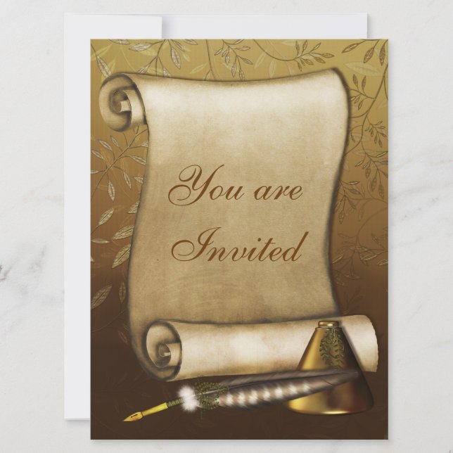 Elegantens Rulla, Fyllning och pennanteckning Inbjudningar (Framsida)