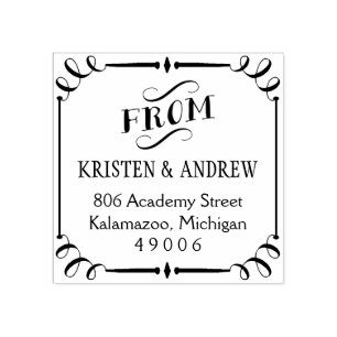 Elegantens Rulla ramad från Returadress Stämpel