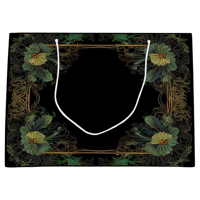 Elegantens segrare moody mörk grönt guld botaniska (Framsidan)