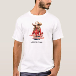 Elegantens skönhet Julcowgirl med hatt T Shirt