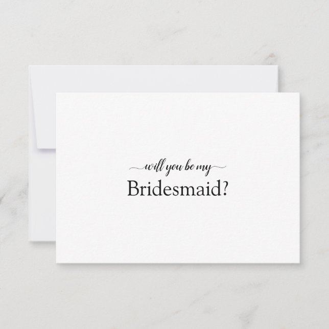 Elegantens skript blir mitt Bridesmaid-kort Tack Kort (Framsida)