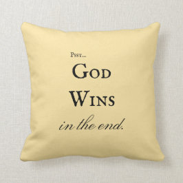 Elegantens skript Gud vinner inspirerande Gult Cre Kudde