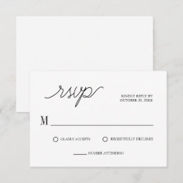 Elegantens skript, minimalistisk vit Bröllop OSA Kort