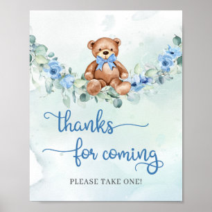 Elegantens skript, söt nalle tack för att du kom poster