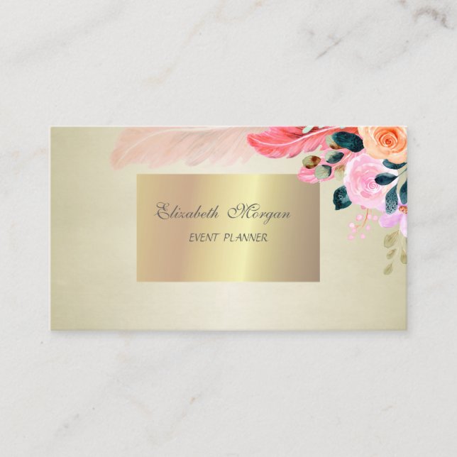 Elegantens Snyggt, Chic,Fläktludd Visitkort (Framsida)