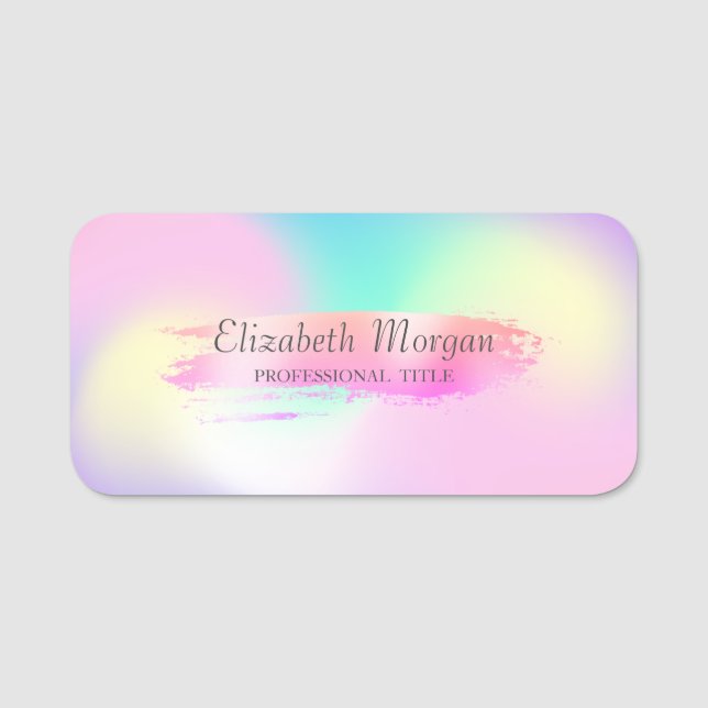 Elegantens Snyggt,Penseldrag,Ombre Holografi Namnbricka (Framsida)