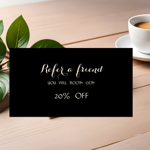 Elegantens Snyggt ,Svart referenskort Rabattkort