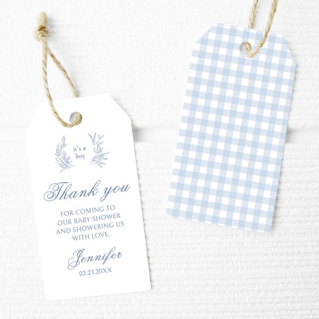 Elegantens söta baby blue dusch tack för dina märk presentetikett (Skapare uppladdad)