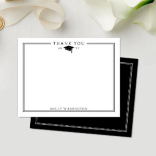 Elegantens Studentmössa & Tassel Black & White Tack Kort