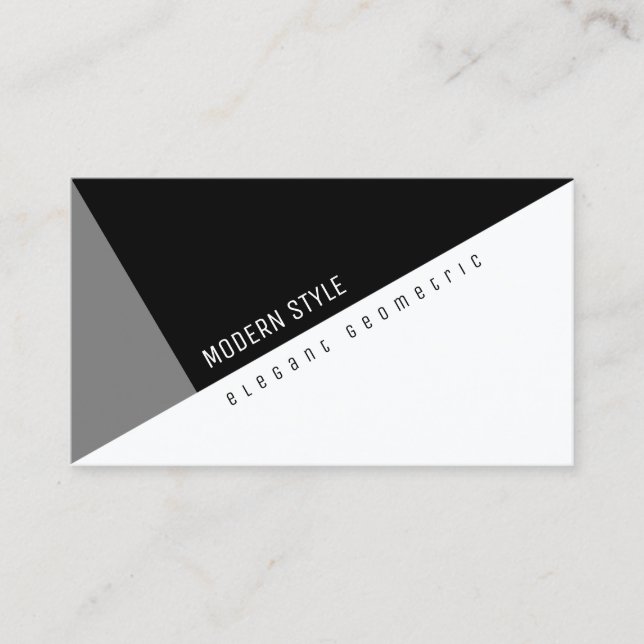 elegantens svarta geometriska moderna stil visitkort (Framsida)