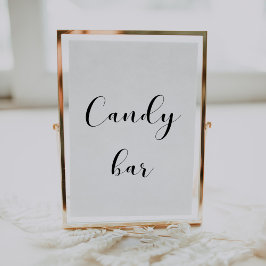 Elegantens svarta och vita Candy Pub bröllop-tecke Poster