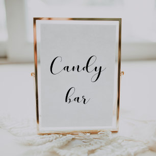 Elegantens svarta och vita Candy Pub bröllop-tecke Poster