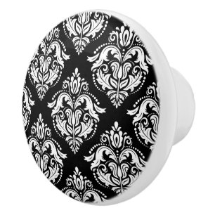 Elegantens svarta och vita geometriska dammar möns knopp