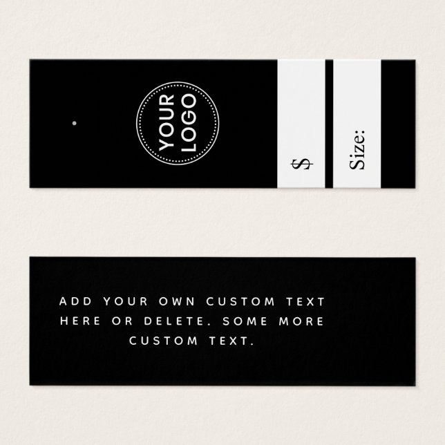 Elegantens svarta prisa märkre litet visitkort (Framsida & baksida)