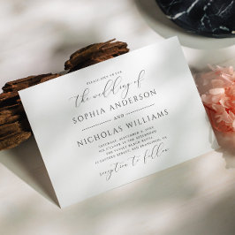 Elegantens svartvitt-kalligrafi-skript bröllop inbjudningar