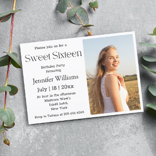 elegantens sweet sixteen - modernt, minsta möjliga inbjudningar