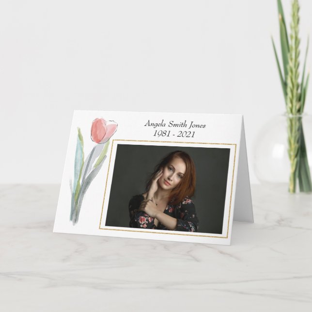 Elegantens Tack för din sympati Kort (Framsida)