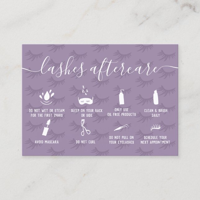 Elegantens tankstreck efter lila visitkort (Framsida)