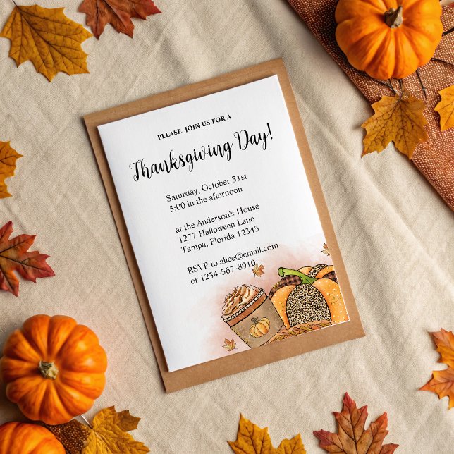Elegantens Thanksgiving Dag Inbjudningar (Elegant Thanksgiving Day Invitation)