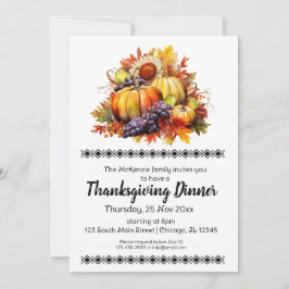 Elegantens Thanksgiving - middag Inbjudningar