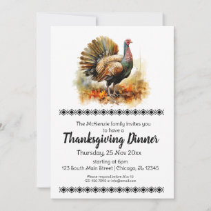 Elegantens Thanksgiving - middag Inbjudningar