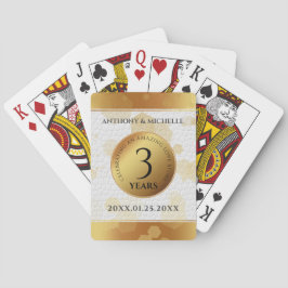 Elegantens tredje läder-Bröllop-årsdag Casinokort