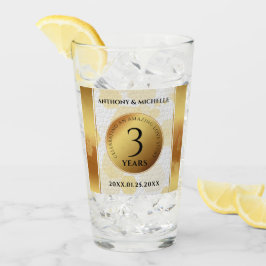 Elegantens tredje läder-Bröllop-årsdag Glaskopp