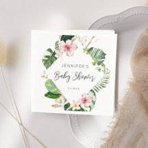 Elegantens tropiska blommigt hibiscus babydusch