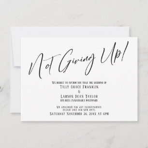 Elegantens typografi är inte Ge! Bröllop Delay Inbjudningar