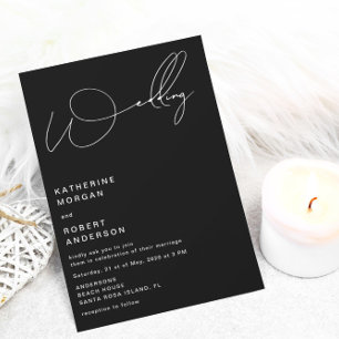 elegantens typografi - modern bröllopsinbjudan inbjudningar