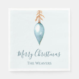 Elegantens unika Anpassningsbar med blå vattenfärg Pappersservett