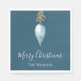 Elegantens unika Anpassningsbar med blå vattenfärg Pappersservett