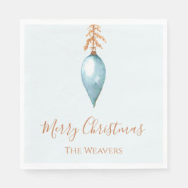 Elegantens unika Anpassningsbar med blå vattenfärg Pappersservett