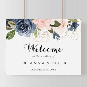 Elegantens unika välkomstsignatur för Winter Blomm Poster