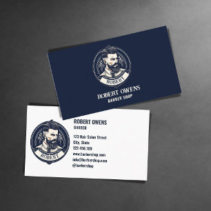 Elegantens unika Vintage Barber Shop Hair Beard Visitkort