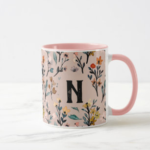 Elegantens ursprungliga Rosa av feminin-Blommönste Mugg