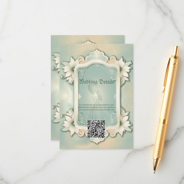 Elegantens utformning av blommigt för mjuk grönt. tilläggskort (Fram/Back In Situ)