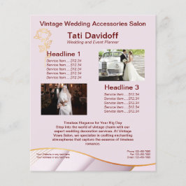 Elegantens utformning Mjuk färg Rosa Guld Flygblad