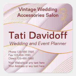 Elegantens utformning Mjuk färg Rosa Guld Fyrkantigt Klistermärke