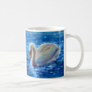 Elegantens vackra vattenfärgsmålning Vita svan Kaffemugg