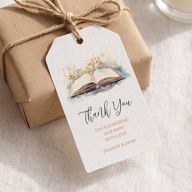 Elegantens vattenfärg Ett nytt kapitel för babyklä Presentetikett (Skapare uppladdad)