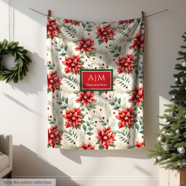 Elegantens vattenfärgsmuterade toner god jul fleecefilt (Elegant watercolor muted tones merry Christmas Fleece Blanket )