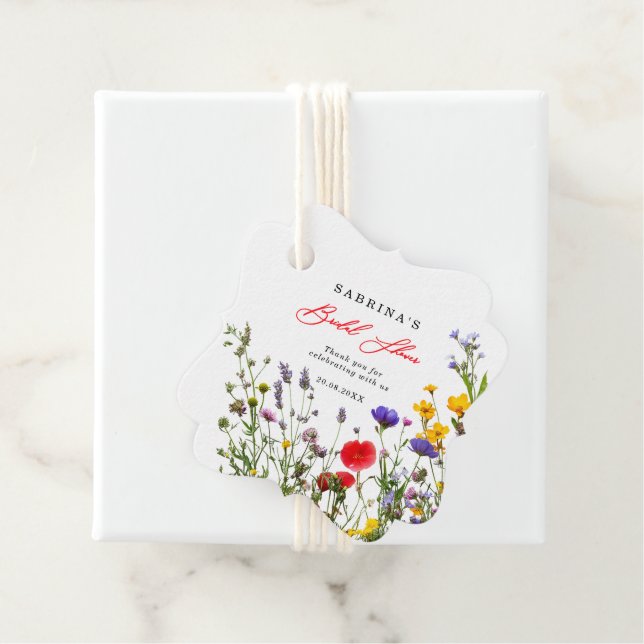 Elegantens Vild Blommande Blommigt Möhippa för blo Gåvor Etiketter (På plats)