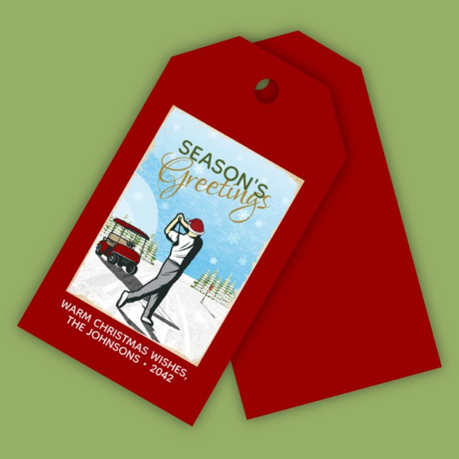 Elegantens Vintage Bärbar Golfjul Presentetikett (Skapare uppladdad)