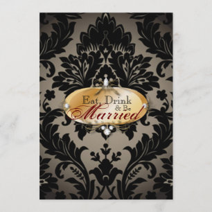 Elegantens vintage, formell dammrepetitionsmiddag inbjudningar