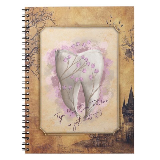 Elegantens Vintage Gammal fashiated Dental Gift Anteckningsbok (Framsidan)
