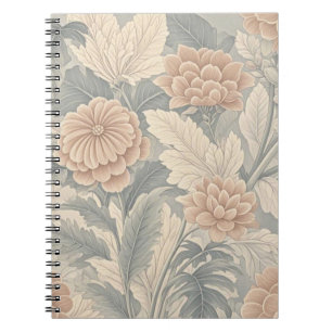 Elegantens vintage-inspirerad blommigt är mjuk och anteckningsbok