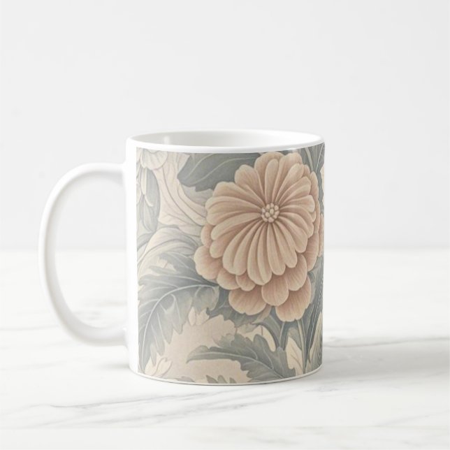 Elegantens vintage-inspirerad blommigt är mjuk och kaffemugg (Vänster)